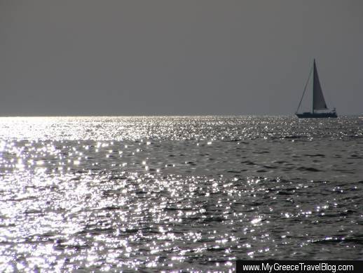 sailboat near Cape Vani on Milos