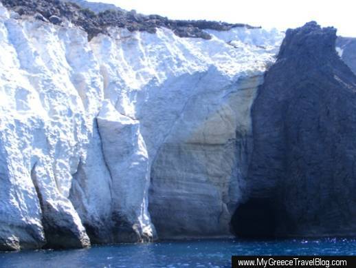 entrance to the Sykia cavern on Milos
