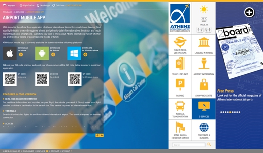 The airport apps for smartphones page of the new Athens International Airport website