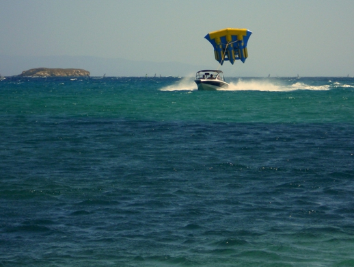 Flying Fish ride at Punda beach on Paros