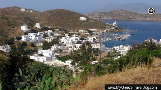 the Gialos port and harbour area on Ios island