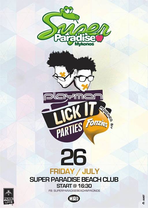 Super Paradise Playmen Lick It Party poster