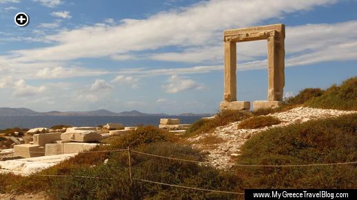 The centuries-old Portara monument greets visitors arriving at Naxos by sea