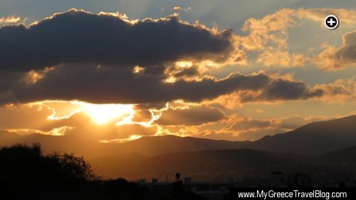 Our Lianos Village hotel room view of the October 5 2013 sunrise over Naxos