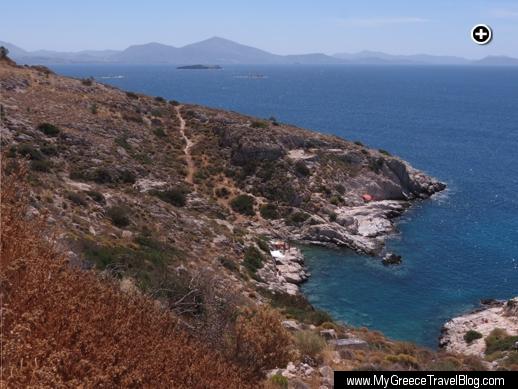 A quiet cove on the Apollo coast of Greece, southeast of Athens