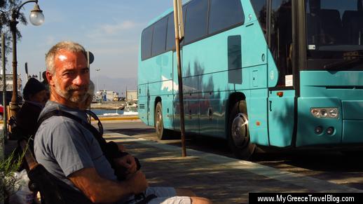 a KTEL bus on Naxos