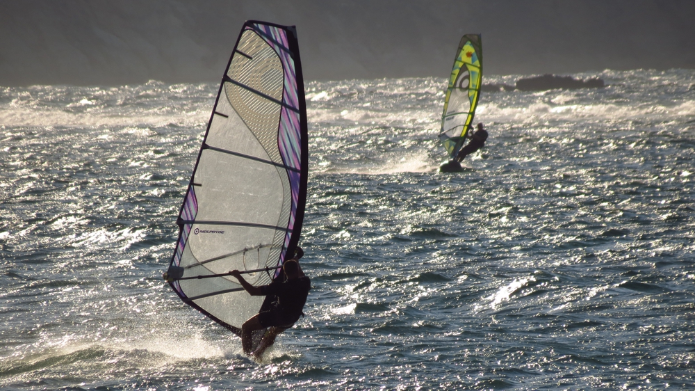 windsurfing on Naxos