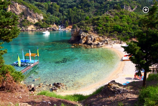 Paleokastritsa beach on Corfu as photographed by Flickr member Marite2007