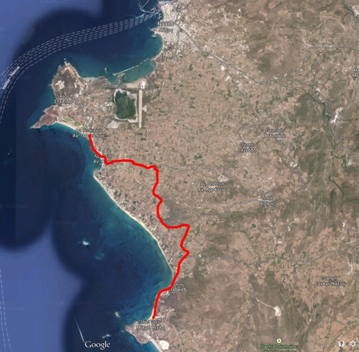 our cycling route on Naxos