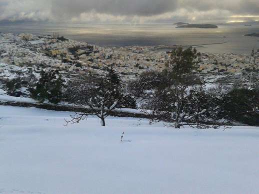 snow on Syros