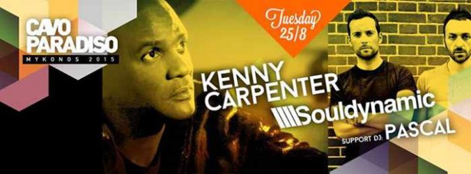 Kenny Carpenter with Souldynamic and Pascal at Paradise beach club Mykonos