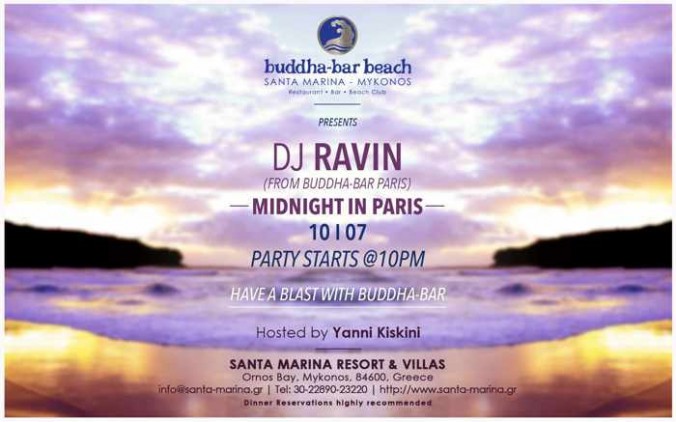 Midnight in Paris party July 10 2015 at Buddha-Bar Beach Mykonos