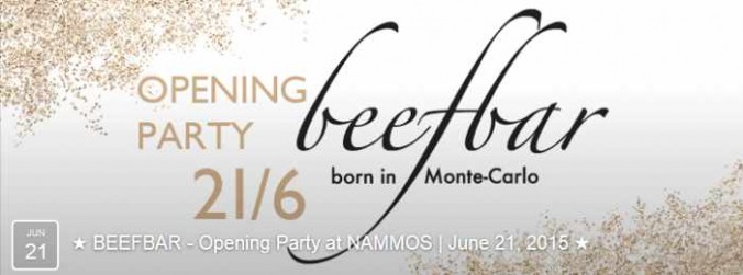 Nammos restaurant and bar Mykonos flyer for June 21 2015 opening party for Beefbar