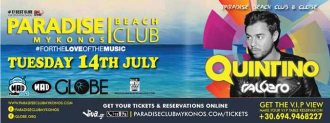 Quintino at Paradise beach club