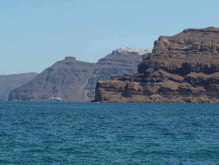 Santorini caldera cliffs
