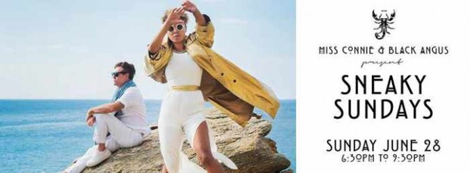 Sneaky Sundays event at Scorpios beach club Mykonos June 28 2015