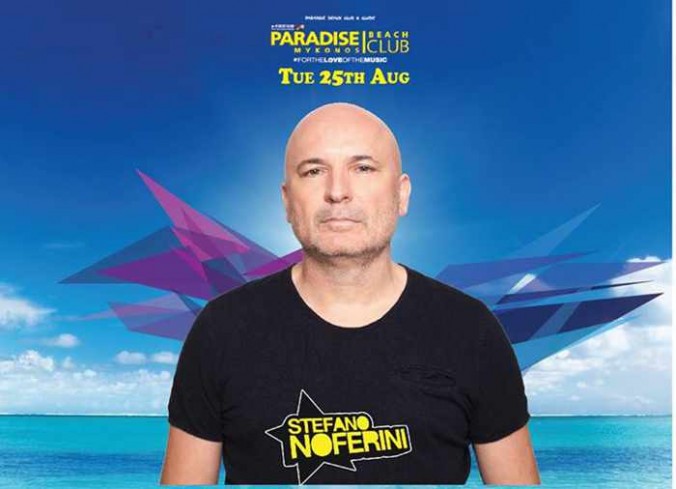 Stefano Noferini at Paradise beach club Mykonos August 2015