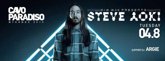 Steve Aoki with Argie appearing at Cavo Paradiso Mykonos