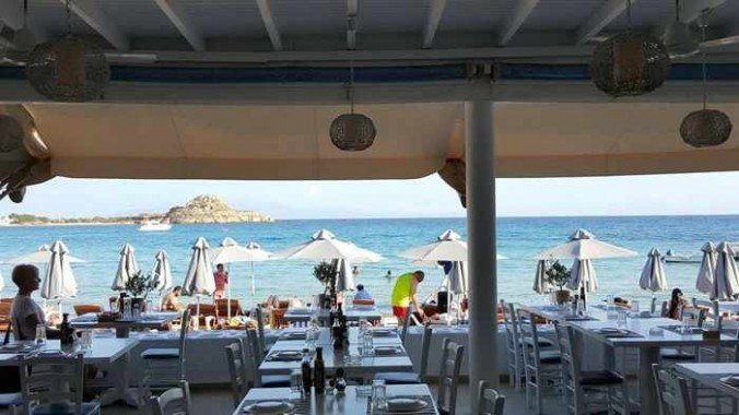 Atlantida Restaurant at Acrogiali Hotel Mykonos photo from the restaurant's Facebook page