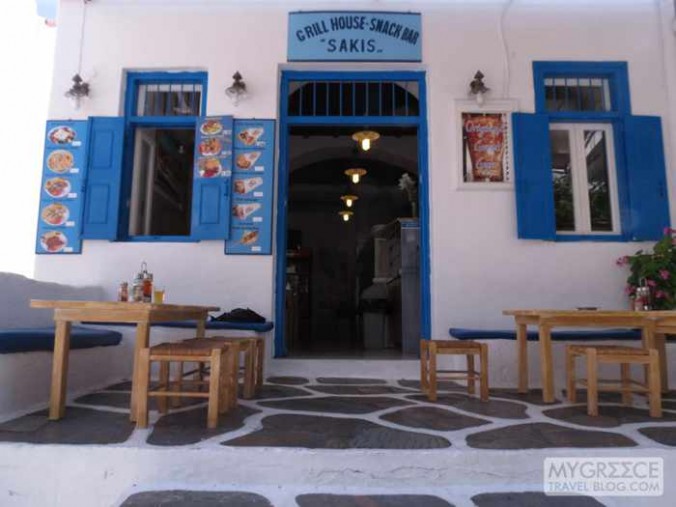 Street view of Sakis Grill House Mykonos