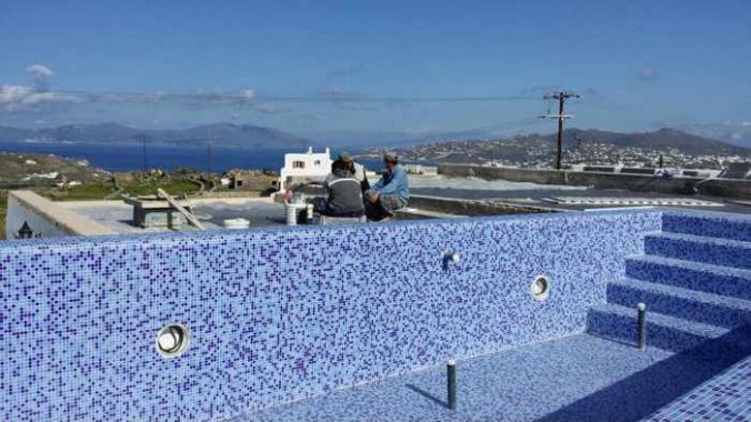 Colours of Mykonos Luxury Residences & Suites swimming pool construction