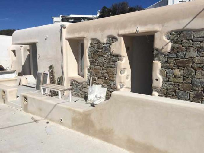 Colours of Mykonos construction work on suite exteriors photo from the Colours Facebook page