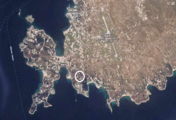 Google map view of approximate location of Colours of Mykonos Luxury Suites