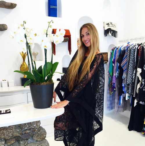 Iliana Bassiana luxury resort wear boutique on Mykonos photo from her Instagram page
