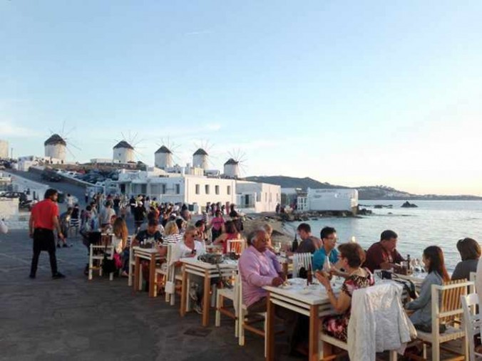 Nice n Easy Mykonos restaurant seaside dining at Little Venice photo shared on Facebook