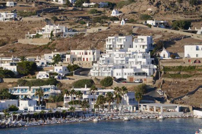 Pasaji Mykonos Ornos beach location photo from the Pasaji Facebook page