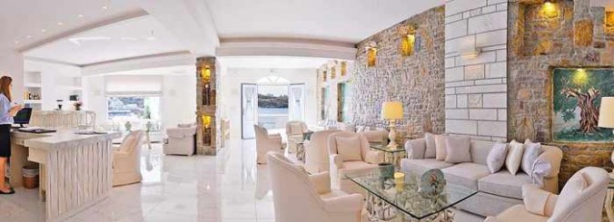 Petinos Beach Hotel Mykonos Facebook page photo of its renovated lobby