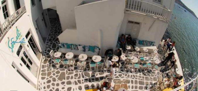 Semeli Bar Mykonos cocktail terrace at Little Venice photo from the bars website