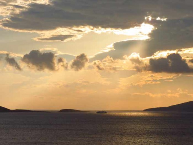 Aqua Spirit ferry sailing past Andros