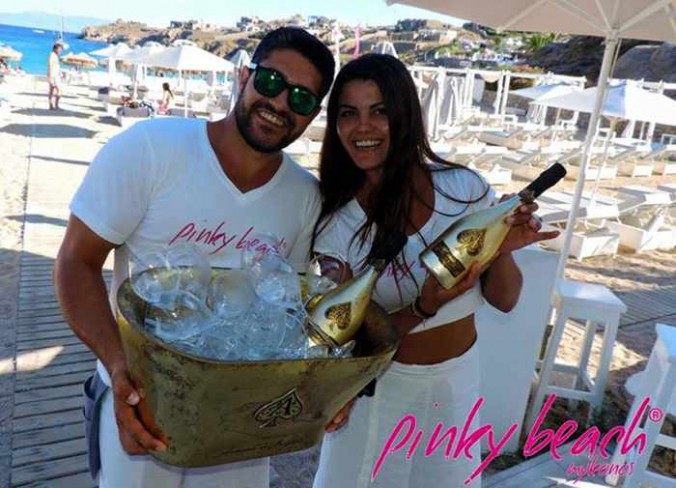 Armand de Brignac champagne photo from the Pinky Beach Mykonos Facebook page