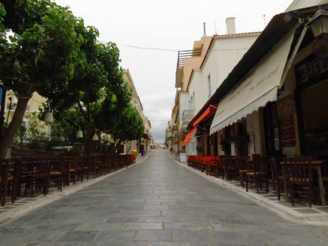 the main street in Andros Town