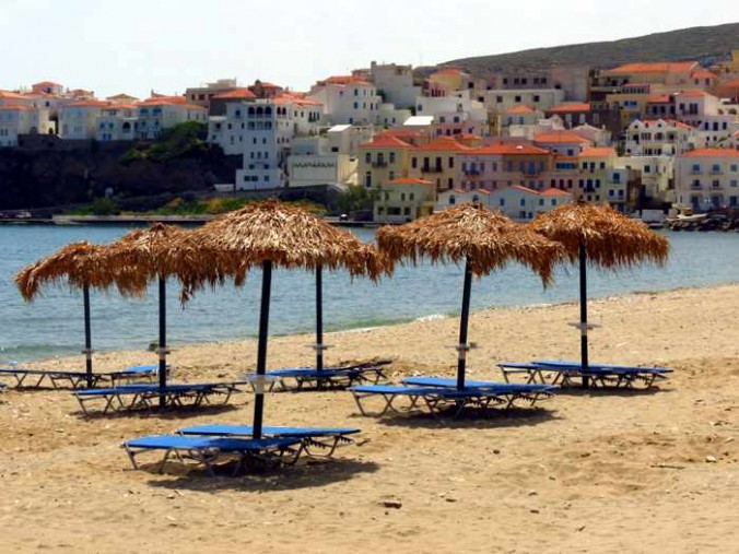 Chora beach at Andros Town