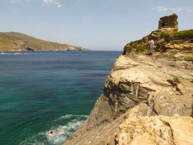 cliff jumping spot in Andros Town