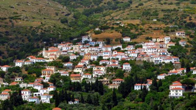 Stenies village on Andros