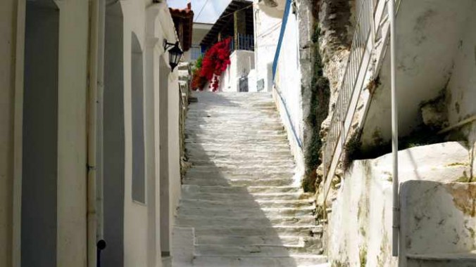 a street of steps in Batsi