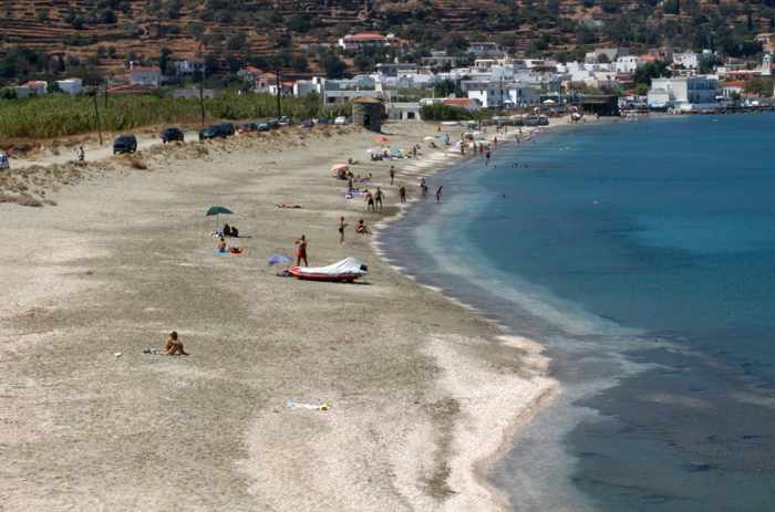Mylos beach at Ormos Korthiou