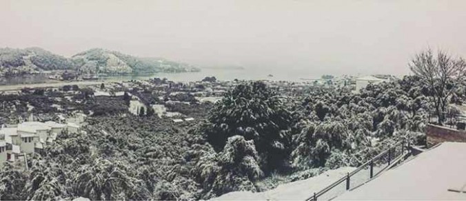 Snow on Skiathos photo shared on Facebook by Stathis Stefanidis