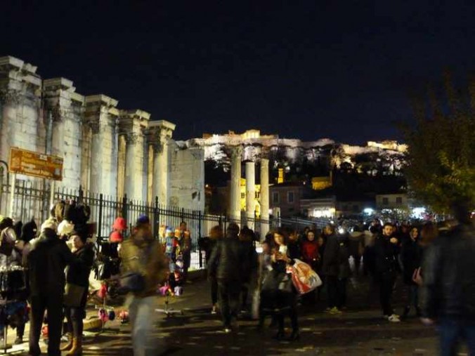 Athens winter night view photo by Wendy Gilops