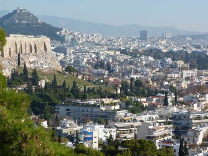 Filopappos Hill view of Athens