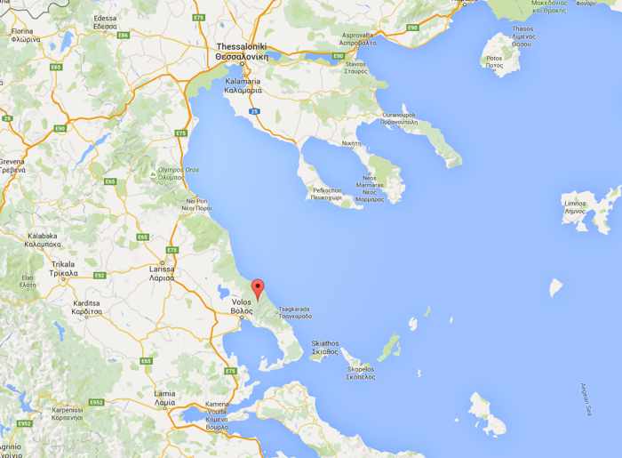 Google Maps Image Showing Location Of Mount Pelion Greece 