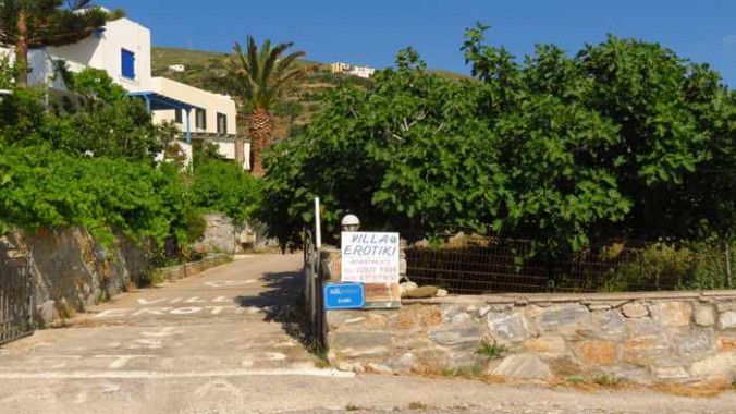 entrance to Villa Erotiki at Stivari Andros