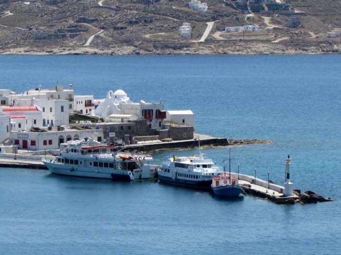 Orca and Delos Express ferries at Mykonos