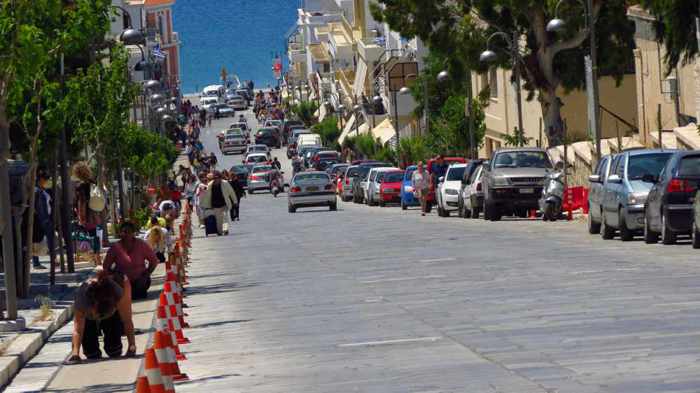 Megalocharis Street in Tinos