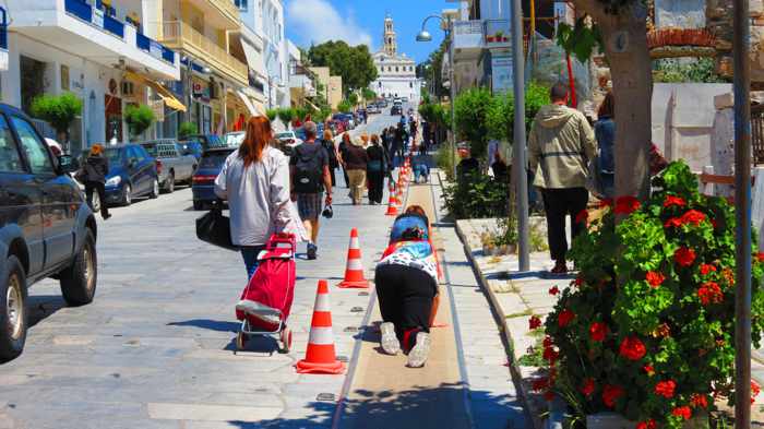 Megalocharis Street in Tinos Town