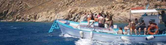 Mykonos Cruises wooden boats at Mykonos