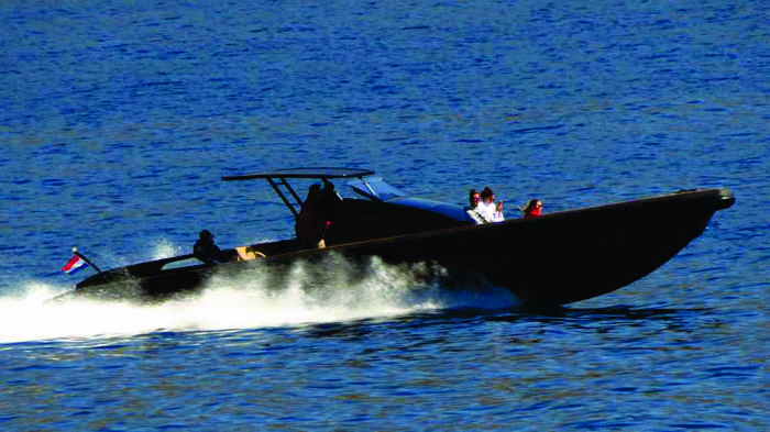 speedboat near Andros island